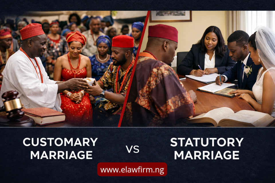 DIFFERENCE BETWEEN CUSTOMARY MARRIAGE IN Nigeria and statutory marriage DIFFERENCE BETWEEN CUSTOMARY MARRIAGE IN Nigeria and statutory marriage